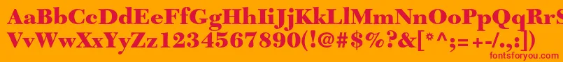 NewcaledonialtstdBlack Font – Red Fonts on Orange Background