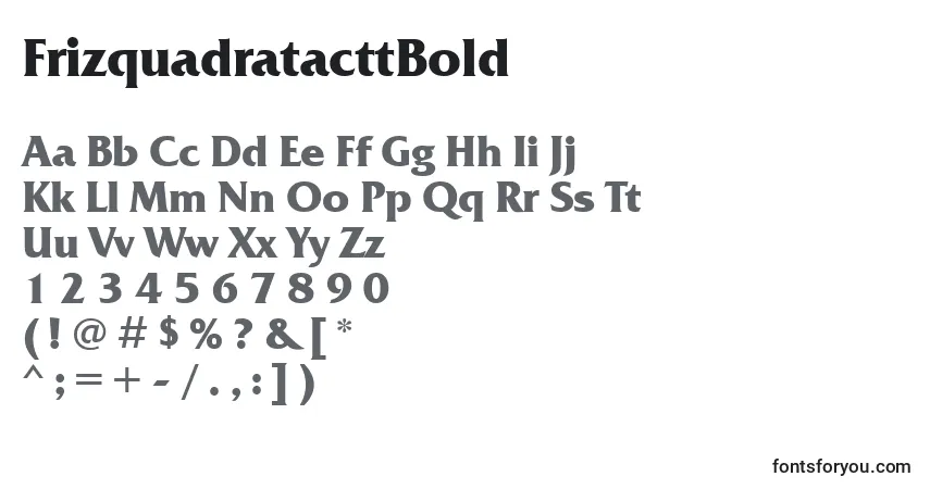 Шрифт FrizquadratacttBold – алфавит, цифры, специальные символы