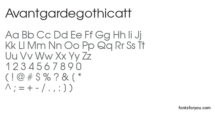 characters of avantgardegothicatt font, letter of avantgardegothicatt font, alphabet of  avantgardegothicatt font