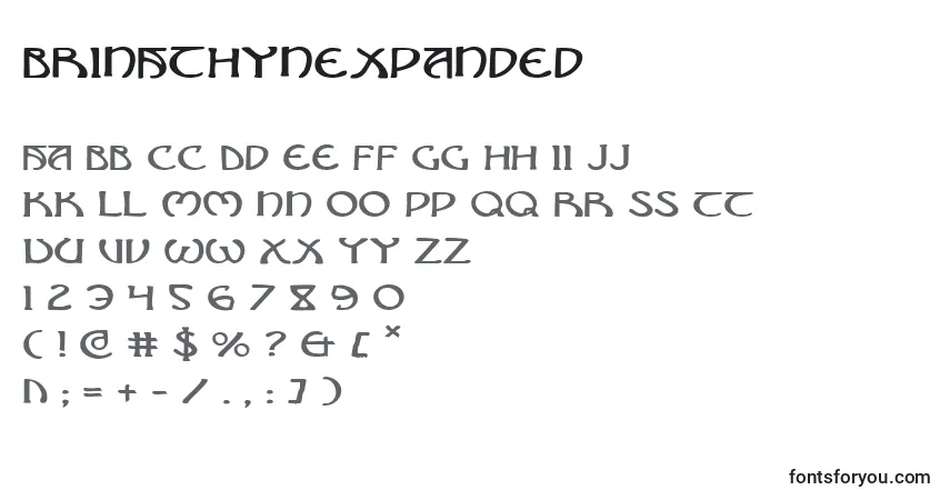 Schriftart BrinAthynExpanded – Alphabet, Zahlen, spezielle Symbole