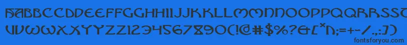 フォントBrinAthynExpanded – 黒い文字の青い背景