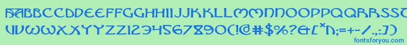 BrinAthynExpanded-fontti – siniset fontit vihreällä taustalla