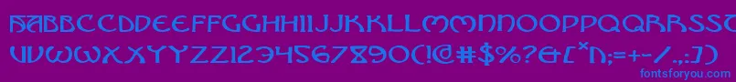 フォントBrinAthynExpanded – 紫色の背景に青い文字