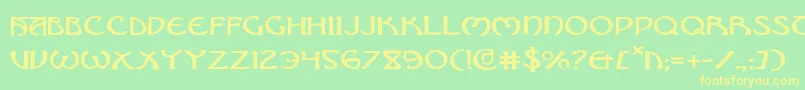 BrinAthynExpanded-fontti – keltaiset fontit vihreällä taustalla