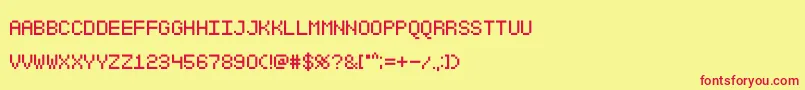 Sgk001 Font – Red Fonts on Yellow Background