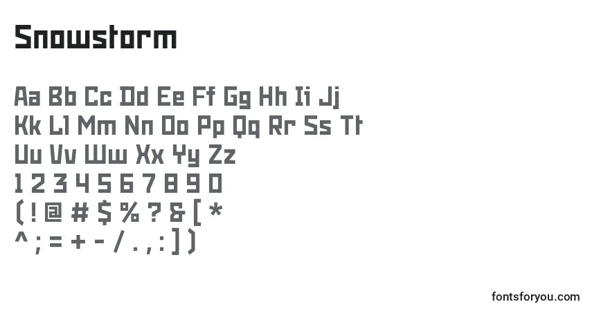 Fuente Snowstorm - alfabeto, números, caracteres especiales