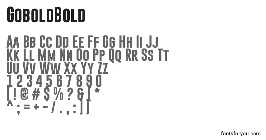 Fuente GoboldBold - alfabeto, números, caracteres especiales