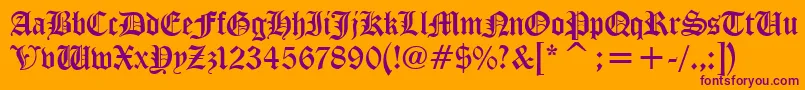 DiplomaRegular Font – Purple Fonts on Orange Background