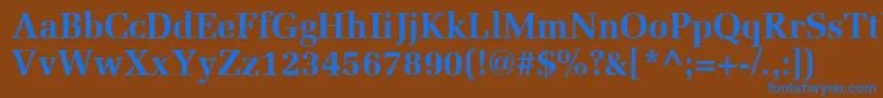 フォントMeliorLtBold – 茶色の背景に青い文字