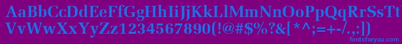 フォントMeliorLtBold – 紫色の背景に青い文字