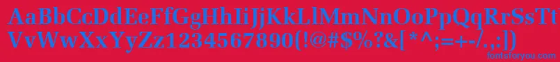 MeliorLtBold Font – Blue Fonts on Red Background