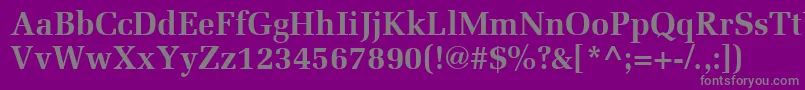 フォントMeliorLtBold – 紫の背景に灰色の文字