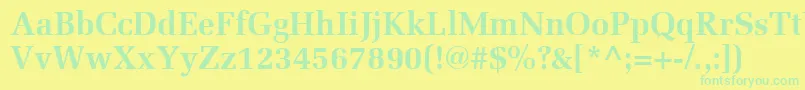 MeliorLtBold Font – Green Fonts on Yellow Background