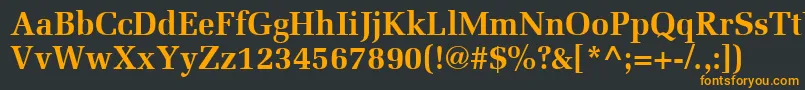 フォントMeliorLtBold – 黒い背景にオレンジの文字