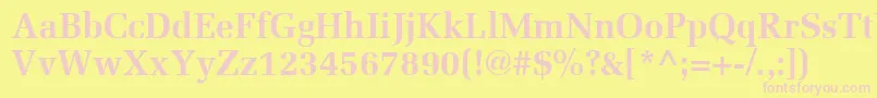 MeliorLtBold Font – Pink Fonts on Yellow Background