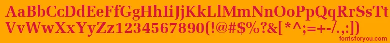 フォントMeliorLtBold – オレンジの背景に赤い文字