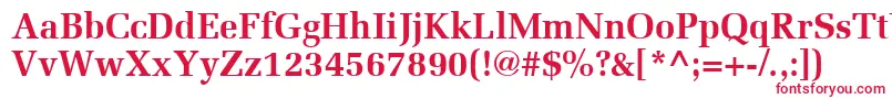 フォントMeliorLtBold – 白い背景に赤い文字