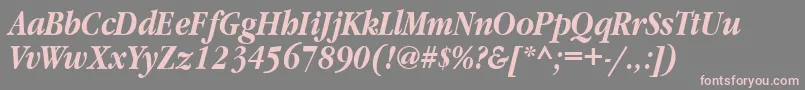 GaramondnarrowattBolditalic-fontti – vaaleanpunaiset fontit harmaalla taustalla