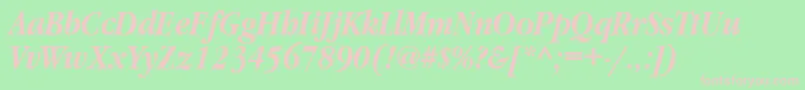 GaramondnarrowattBolditalic Font – Pink Fonts on Green Background