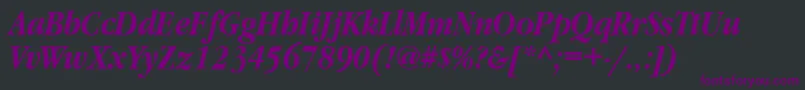 Шрифт GaramondnarrowattBolditalic – фиолетовые шрифты на чёрном фоне