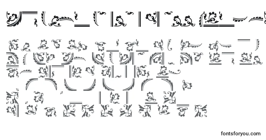 Шрифт OrnamentstwosskRegular – алфавит, цифры, специальные символы