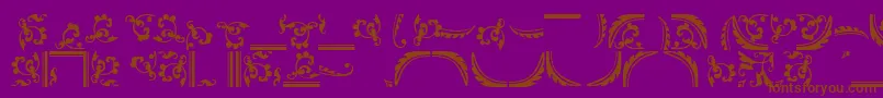 OrnamentstwosskRegular-Schriftart – Braune Schriften auf violettem Hintergrund