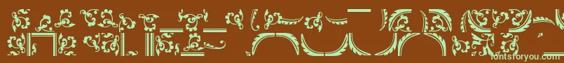 OrnamentstwosskRegular Font – Green Fonts on Brown Background