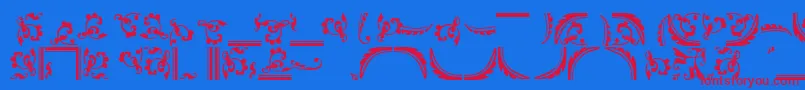 OrnamentstwosskRegular Font – Red Fonts on Blue Background
