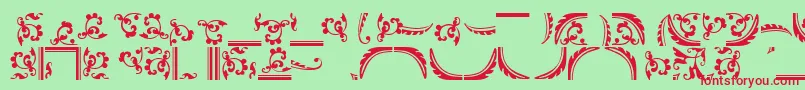 OrnamentstwosskRegular Font – Red Fonts on Green Background