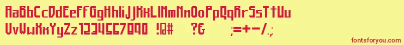 フォントSkyline – 赤い文字の黄色い背景