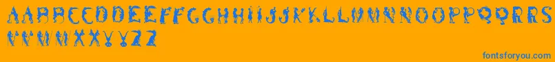 Silhousforjeff Font – Blue Fonts on Orange Background