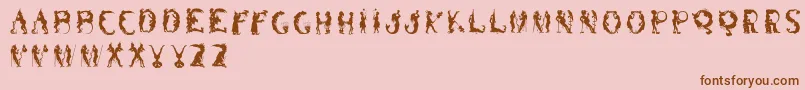 Silhousforjeff Font – Brown Fonts on Pink Background