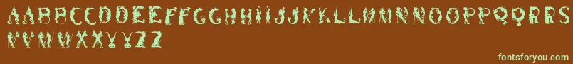 Silhousforjeff Font – Green Fonts on Brown Background