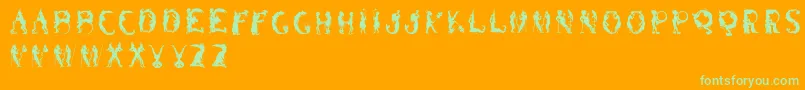 Silhousforjeff Font – Green Fonts on Orange Background