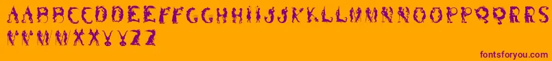 Silhousforjeff Font – Purple Fonts on Orange Background