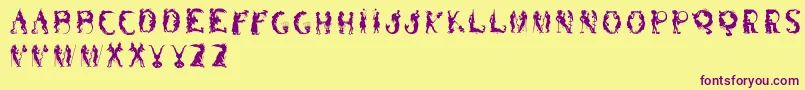 Silhousforjeff Font – Purple Fonts on Yellow Background