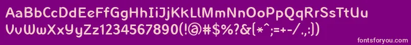 LinotypeInagurMedium-Schriftart – Rosa Schriften auf violettem Hintergrund