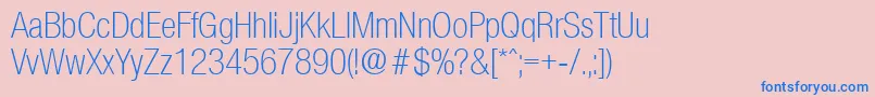 OlnovaLightcond Font – Blue Fonts on Pink Background