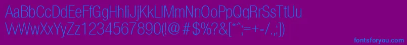 OlnovaLightcond Font – Blue Fonts on Purple Background