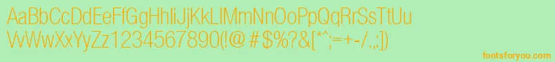 Шрифт OlnovaLightcond – оранжевые шрифты на зелёном фоне