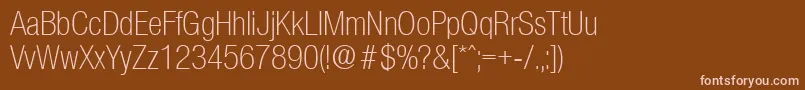 OlnovaLightcond Font – Pink Fonts on Brown Background