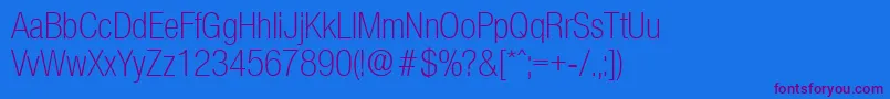 OlnovaLightcond Font – Purple Fonts on Blue Background
