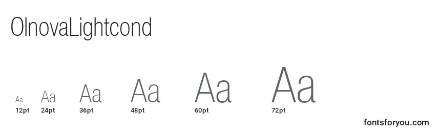 OlnovaLightcond Font Sizes