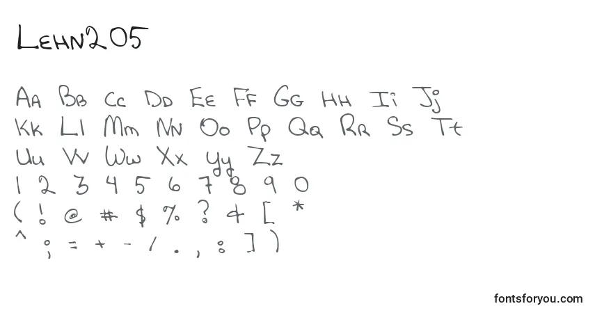 A fonte Lehn205 – alfabeto, números, caracteres especiais