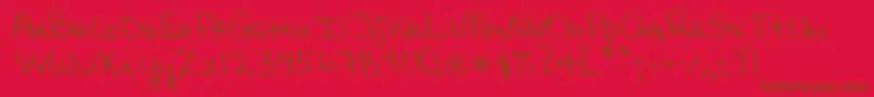 Lehn205 Font – Brown Fonts on Red Background