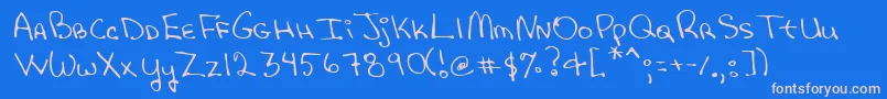 Lehn205 Font – Pink Fonts on Blue Background