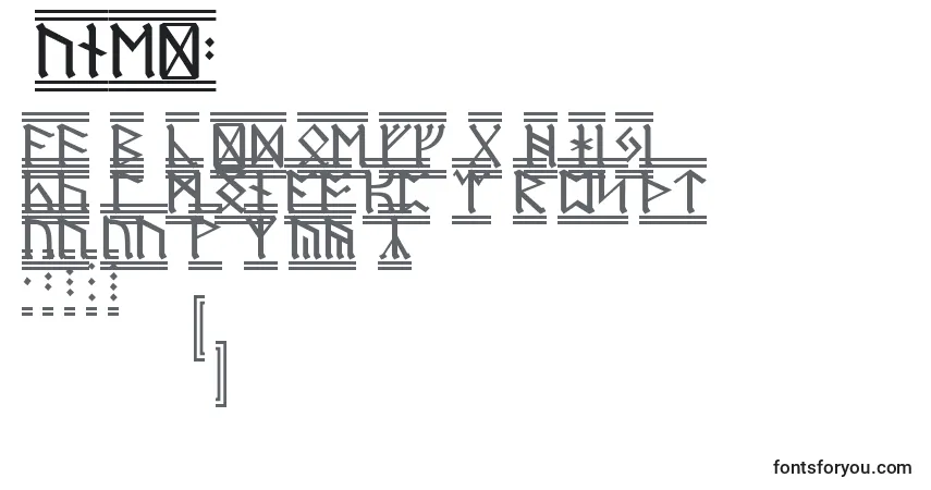 A fonte RuneD2 – alfabeto, números, caracteres especiais