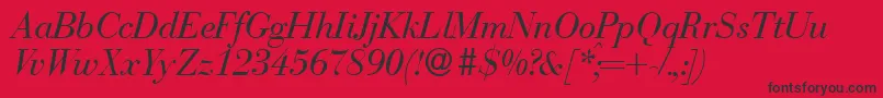 BodonirecutRegularitalic Font – Black Fonts on Red Background