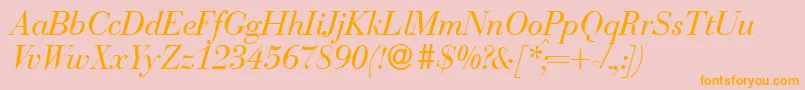 BodonirecutRegularitalic Font – Orange Fonts on Pink Background