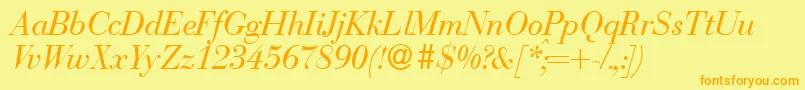 BodonirecutRegularitalic Font – Orange Fonts on Yellow Background